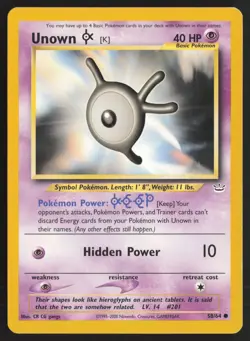 Pokemon TCG | Unown [K] 58/64 | Common | Neo Revelation | Moderately Played - Image 2