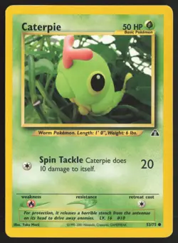Pokemon TCG | Caterpie 53/75 | Common | Neo Discovery | Moderately Played - Image 2