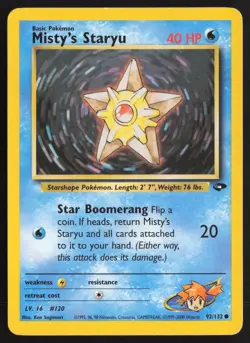 Pokemon TCG | Misty's Staryu 92/132 | Common | Gym Challenge | Moderately Played - Image 2