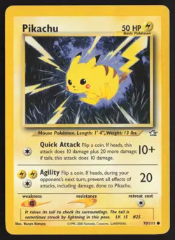 Pokemon TCG | Pikachu 70/111 | Common | Neo Genesis | Moderately Played - Image 2