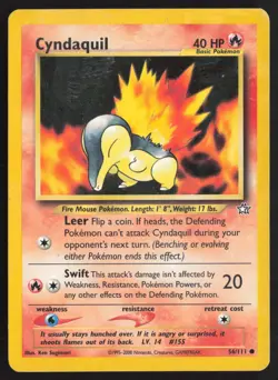 Pokemon TCG | Cyndaquil 56/111 | Common | Neo Genesis | Moderately Played - Image 2