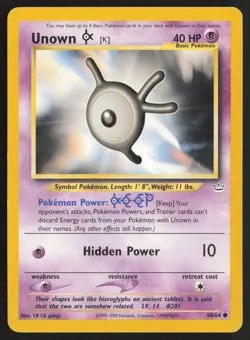 Pokemon TCG | Unown [K] 58/64 | Common | Neo Revelation | Moderately Played - Image 2