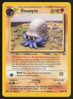 Pokemon TCG | Omanyte 60/75 | Common | Neo Discovery | Moderately Played - Image 2