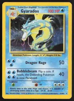 Pokemon TCG | Gyarados 6/102 | Holo Rare | Base Set | Moderately Played - Image 2