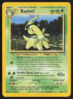 Pokemon TCG | Bayleef 29/111 | Uncommon | Neo Genesis | Moderately Played - Image 2