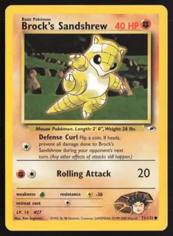 Pokemon TCG | Brock's Sandshrew 71/132 | Common | Gym Heroes | Moderately Played - Image 2