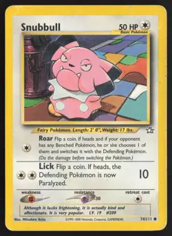 Pokemon TCG | Snubbull 74/111 | Common | Neo Genesis | Moderately Played - Image 2