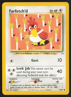 Pokemon TCG | Farfetch'd 43/64 | Common | Neo Revelation | Moderately Played - Image 2