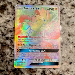 Pokemon Zeraora GX Basic Secret Rare Sm-Lost Thunder Holo 221/214 Card - NM - Image 1