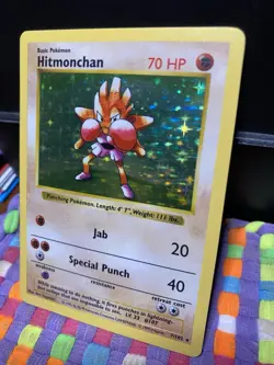Hitmonchan Pokemon TCG Base Set SHADOWLESS Holo Rare 7/102 #7 NM - Image 3