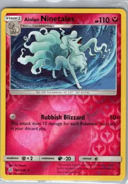 Alolan Ninetales 145/236 Reverse Holo SM - Cosmic Eclipse - Pokemon Card - NM - Image 1