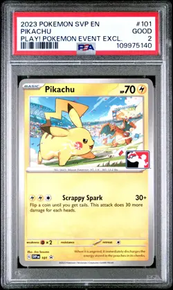 Pokemon TCG Pikachu Pokemon Svp En-Sv Black Star Promo 101 PSA 2 - Image 1