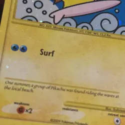 Pokemon TCG— Surfing Pikachu Holo 114/111 Rising Rivals Secret Rare -Holo Bleed - Image 2