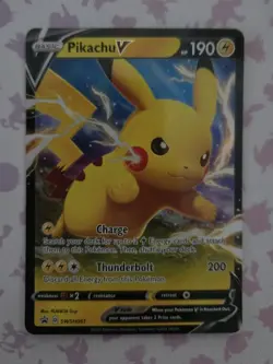 Pikachu v SWSH061 Full Art Holo Card Promo Pokemon Tcg Card NM +🎁 - Image 1