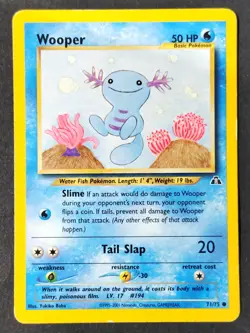 Wooper 71/75 Vintage 📟 Neo Discovery Regular, Pokemon 2000 (MP) - Image 1