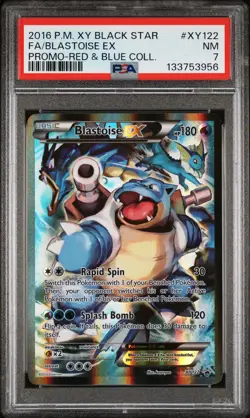 2016 POKEMON XY BLACK STAR PROMO #XY122 FA/BLASTOISE EX PSA 7 - Image 1