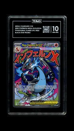 Pokemon Mega Charizard X EX 023 Me: Mega Evolution Promo Holo TAG 10 - Image 1