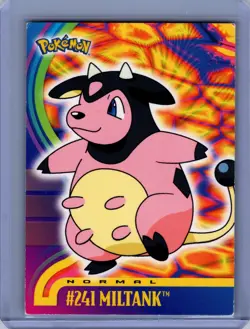 Pokemon TOPPS TV ANIMATION #241 MILTANK (BLUE LOGO) Moderately played - Image 1