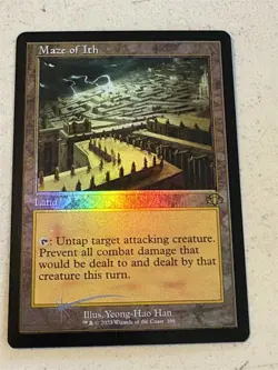 mtg retro frame foil Maze of Ith, rare land, Dominaria Remastered, unplayed - Image 1