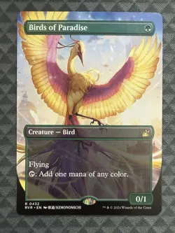 MTG Birds of Paradise #0432 Anime Borderless Rare Ravnica Remastered (RVR) - Image 2