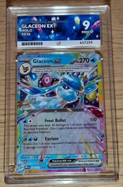 Glaceon EX Prismatic Evolutions 026/131 -Pokemon TCG -Graded ACE 9 MINT! - Image 1