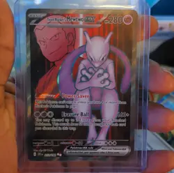 Pokemon Team Rocket's Mewtwo EX Ultra Rare Holo 213/182 Sv10 280 HP - Image 1