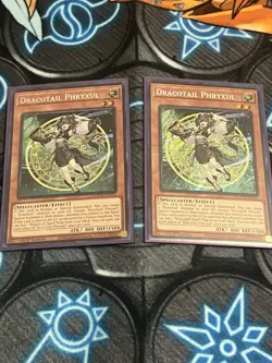 Yugioh 2x Dracotail Phryxul DOOD-EN023 Doom of Dimension 1st Edition Secret Rare - Image 1