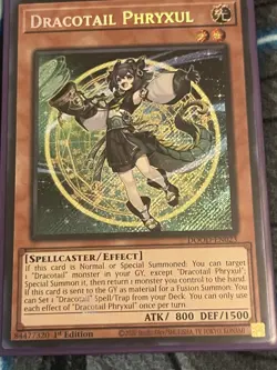 Yugioh 2x Dracotail Phryxul DOOD-EN023 Doom of Dimension 1st Edition Secret Rare - Image 2