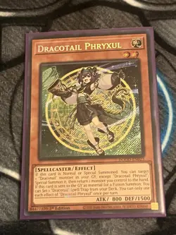 Yugioh 2x Dracotail Phryxul DOOD-EN023 Doom of Dimension 1st Edition Secret Rare - Image 3
