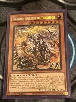 Yugioh 2x Dogmatika Fleurdelis, The Thunderbolt 1st Edition Secret Rare - Image 3