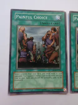 Playset: 3x Painful Choice DB1-EN033 (Common, Unlimited, Played / MP) Yugioh - Image 3