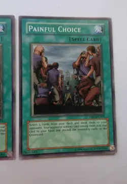 Playset: 3x Painful Choice DB1-EN033 (Common, Unlimited, Played / MP) Yugioh - Image 5