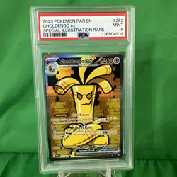 Pokemon Gholdengo EX TCG Card 252/182 Paradox Rift SIR PSA 9 Mint - Image 1