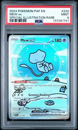 2024 POKEMON PAF EN-PALDEAN FATES SPECIAL ILLUSTRATION RARE #232 MEW EX PSA 9 - Image 2