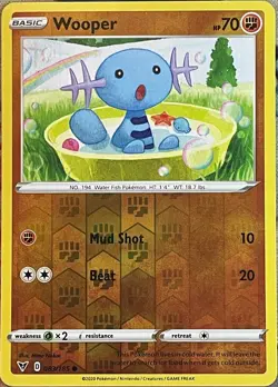 Wooper Reverse Holo - 083/185 - Vivid Voltage Pokemon 2020 - Image 1