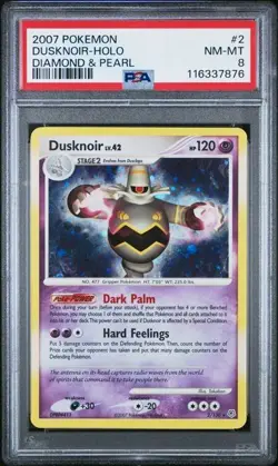 POKEMON DUSKNOIR 2007 Pokemon Diamond & Pearl #2 HOLO PSA 8 - Image 1