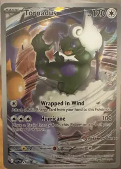 POKEMON TCG - SCARLET & VIOLET PROMO - TORNADUS 210 POKEMON CENTER STAMP - Image 1