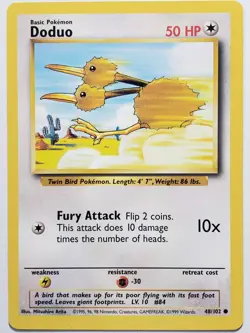 Doduo 48/102 VLP - 1999 Base Set Pokemon Card - $2 Combined Shipping - Image 1