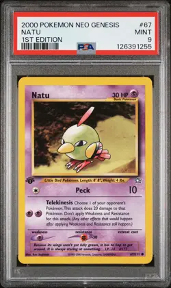 2000 POKEMON NEO GENESIS 1ST ED #67 NATU PSA 9 - Image 1