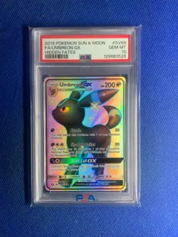 2019 Pokemon Sun & Moon Hidden Fates #SV69 Fa/Umbreon Gx Hidden Fates PSA 10 - Image 1