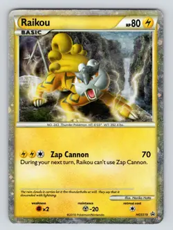 MP Pokemon TCG Raikou (Hgss Promo 19) Fall 2010 Collector's Tins Hgss19 - Image 1