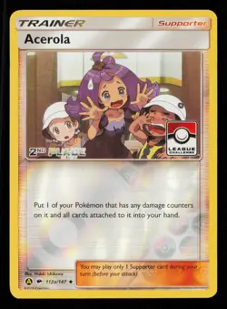 Pokemon Card Acerola 2nd Place League Challenge 112a/147 Promo Holo Foil LP 2019 - Image 1