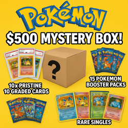 $500 pokemon mystery box: 10 pristine 10 graded cards - 15 packs - rare singles! - Image 1