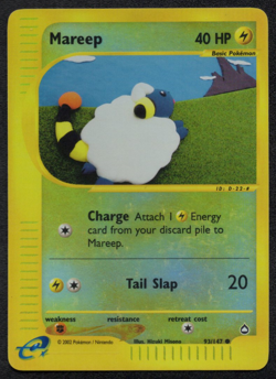 Pokemon Card Mareep Aquapolis Reverse Holo 93/147 Lightly Played - Image 1