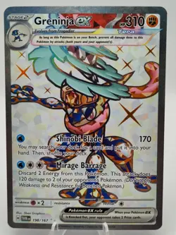 Pokemon Greninja EX TCG Twilight Masquerade Holo Ultra Rare Full Art 198/167 - Image 1