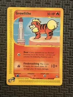 Growlithe - 80/147 Aquapolis 2002 - WOTC Pokemon TCG - Image 1