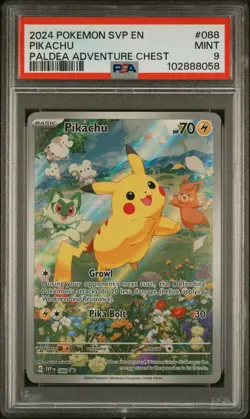 Pikachu #088 PSA 9 Black Star Promo Paldea Adventure Chest Pokemon Graded Card - Image 1