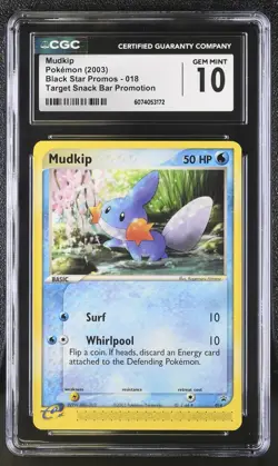 CGC 10 Mudkip 2003 Black Star Promos 018 Target Snack Bar Promotion Pokemon Card - Image 1