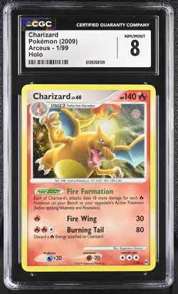 CGC 8 Charizard 2009 Arceus 1/99 Holo Pokemon Card - Image 1