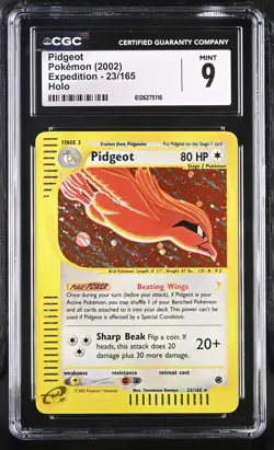 CGC 9 MINT Pidgeot 2002 Expedition 23/165 Holo Pokemon Card - Image 1